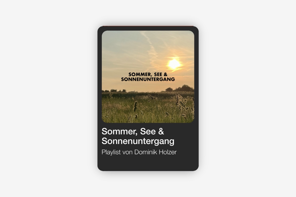 Playlist von Dominik Holzer: »Sommer, See & Sonnenuntergang«